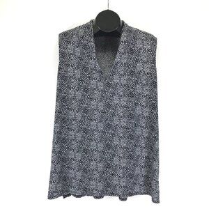 Vince Camuto Sleeveless V-Neck Blouse Women's Plus Size 2X Dot Print Career